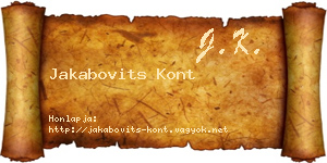 Jakabovits Kont névjegykártya