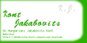 kont jakabovits business card